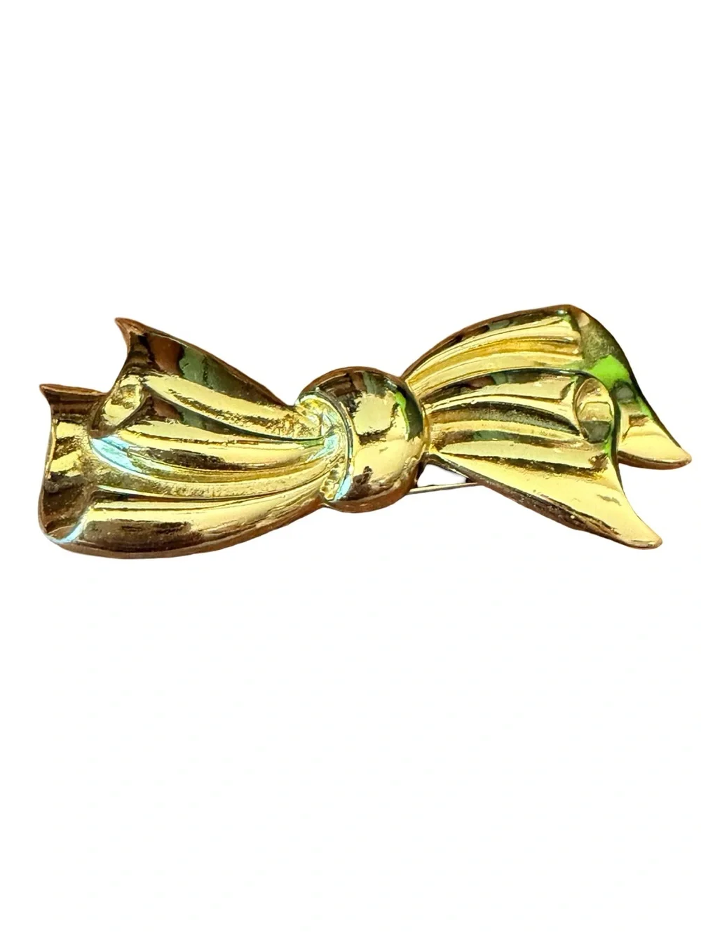 Vintage Gold Bow Brooch 🎀✨ Chunky Statement Pin